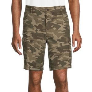 Sz 46 New Men Cargo Green Camo Shorts At the Knee/Above